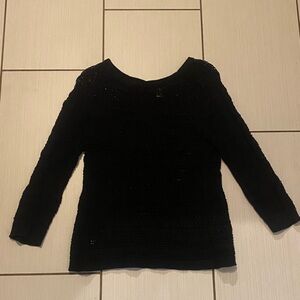 LOFT Women's Black Crew Neck Sweater